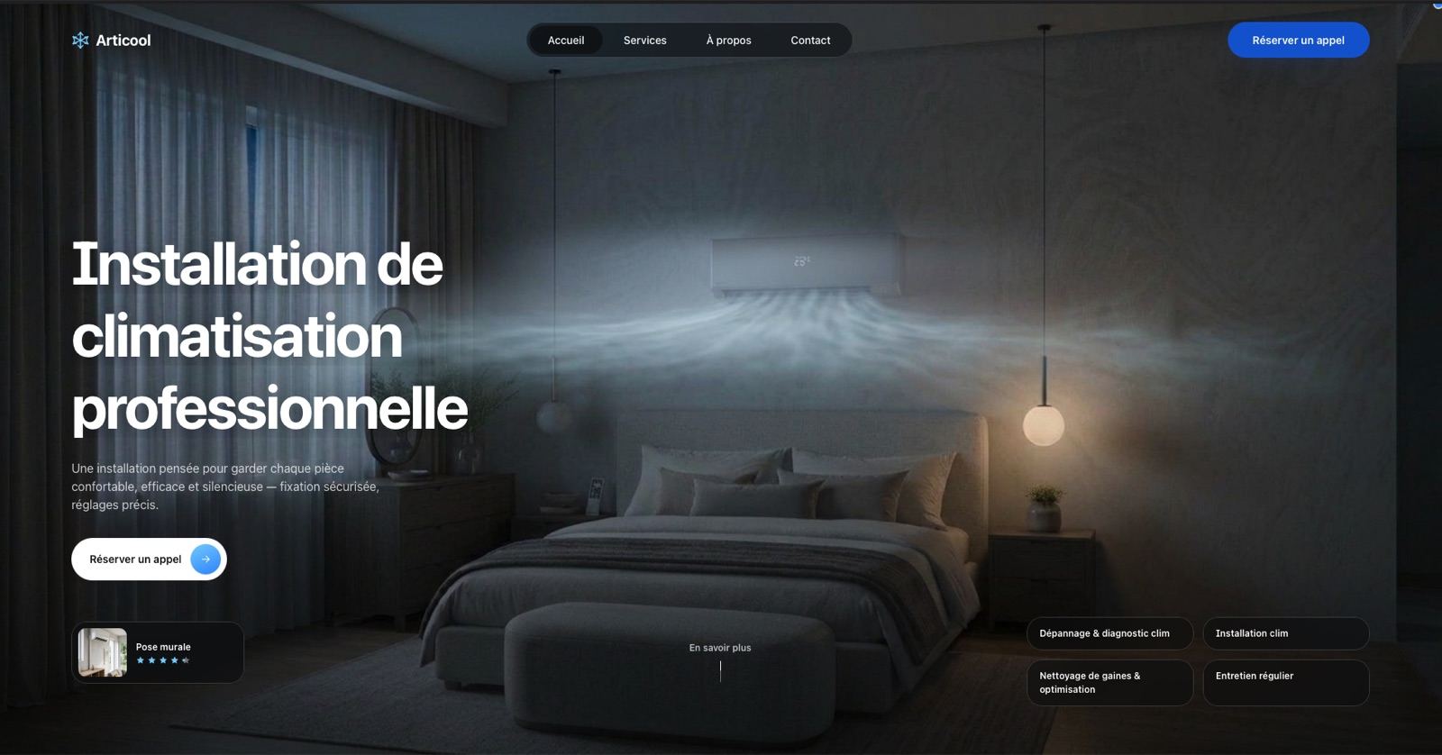 Page d’accueil du site Articool réalisé par OBT Agency
